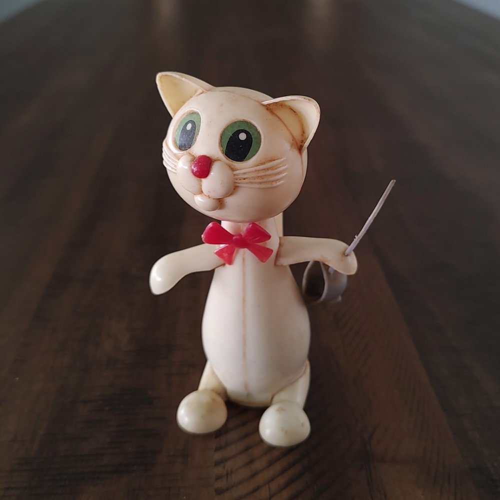 Cat & Mouse Miniflex 535 Friction Push Vintage Plastic Toy Hong Kong 1960s Rare